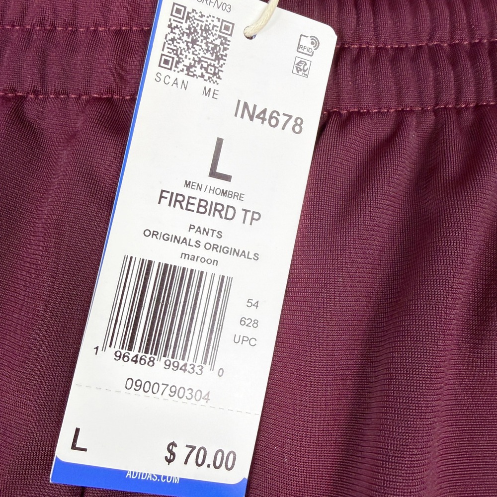 adidas Firebird Tracksuit Size L Mens Pant & Top Maroon Adicolor Originals NEW - Picture 6 of 14